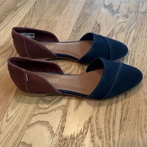 Two-Tone Women's  Flats in Navy and Brown Leather-9